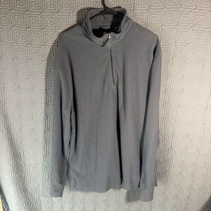 Chaps 1/4 Zip Pullover Mens Size XL Grey Gray Corduroy 100% Polyester